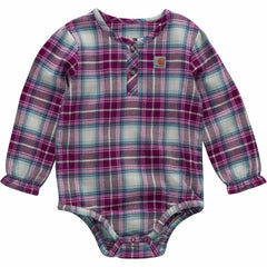 girls' long sleeve flannel ruffle sleeve bodysuit (baby)