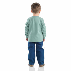 boys' 2-piece long sleeve dog t-shirt & denim pant set (toddler)