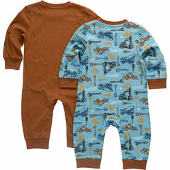 boys' 2-piece long sleeve construction coverall set (baby)