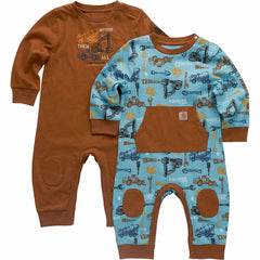 boys' 2-piece long sleeve construction coverall set (baby)