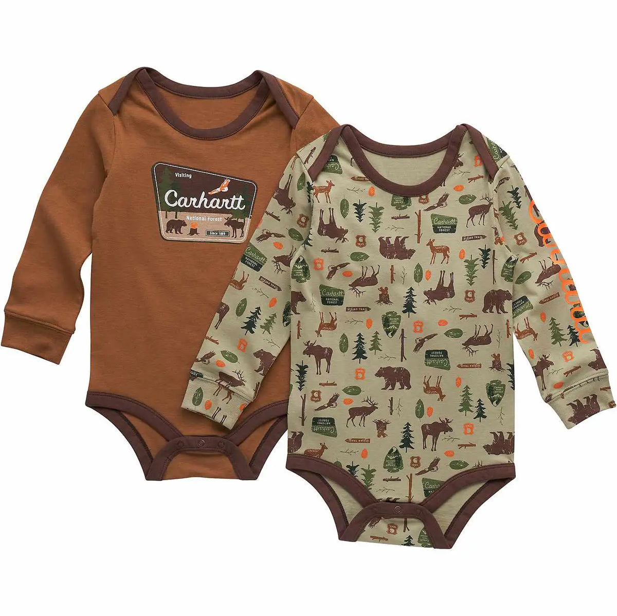 boys' 2-piece long sleeve outdoor bodysuit set (baby)
