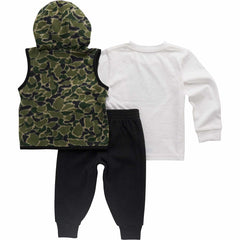 boys' 3-piece camo vest, long-sleeve t-shirt & pant set (baby)