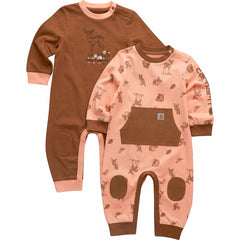 girls' 2-piece long sleeve coverall set (baby)