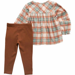 girls' 2-piece long sleeve flannel top & legging set (baby)