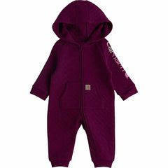 kids' long sleeve quilted zip-front coverall (baby)