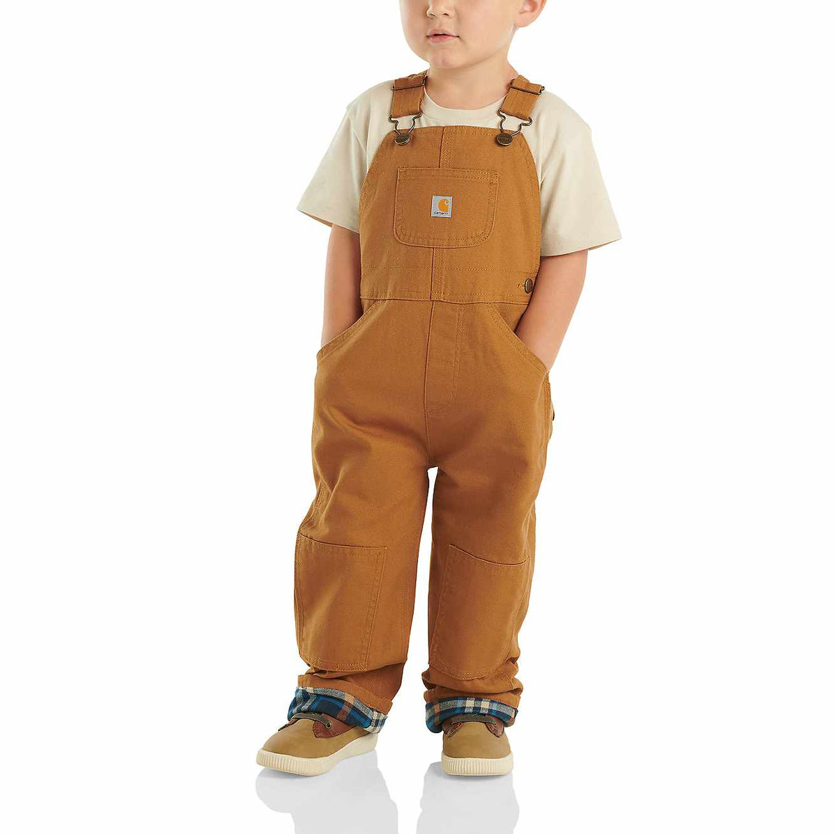 kids' canvas bib overall flannel-lined (baby/toddler)