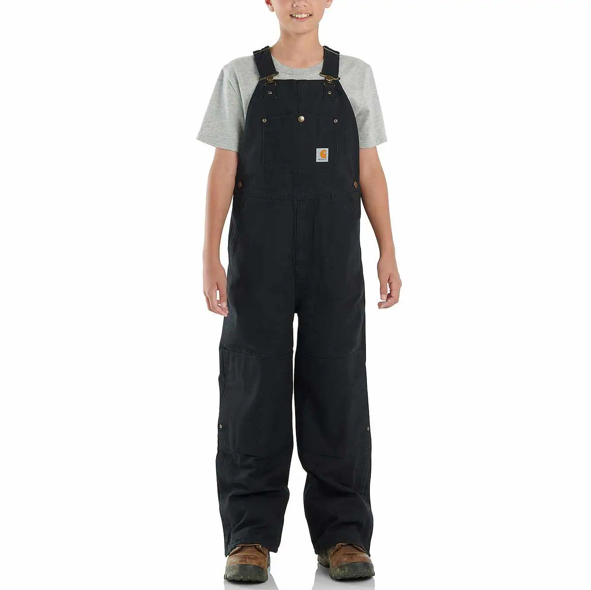 kids' loose fit canvas insulated bib overall