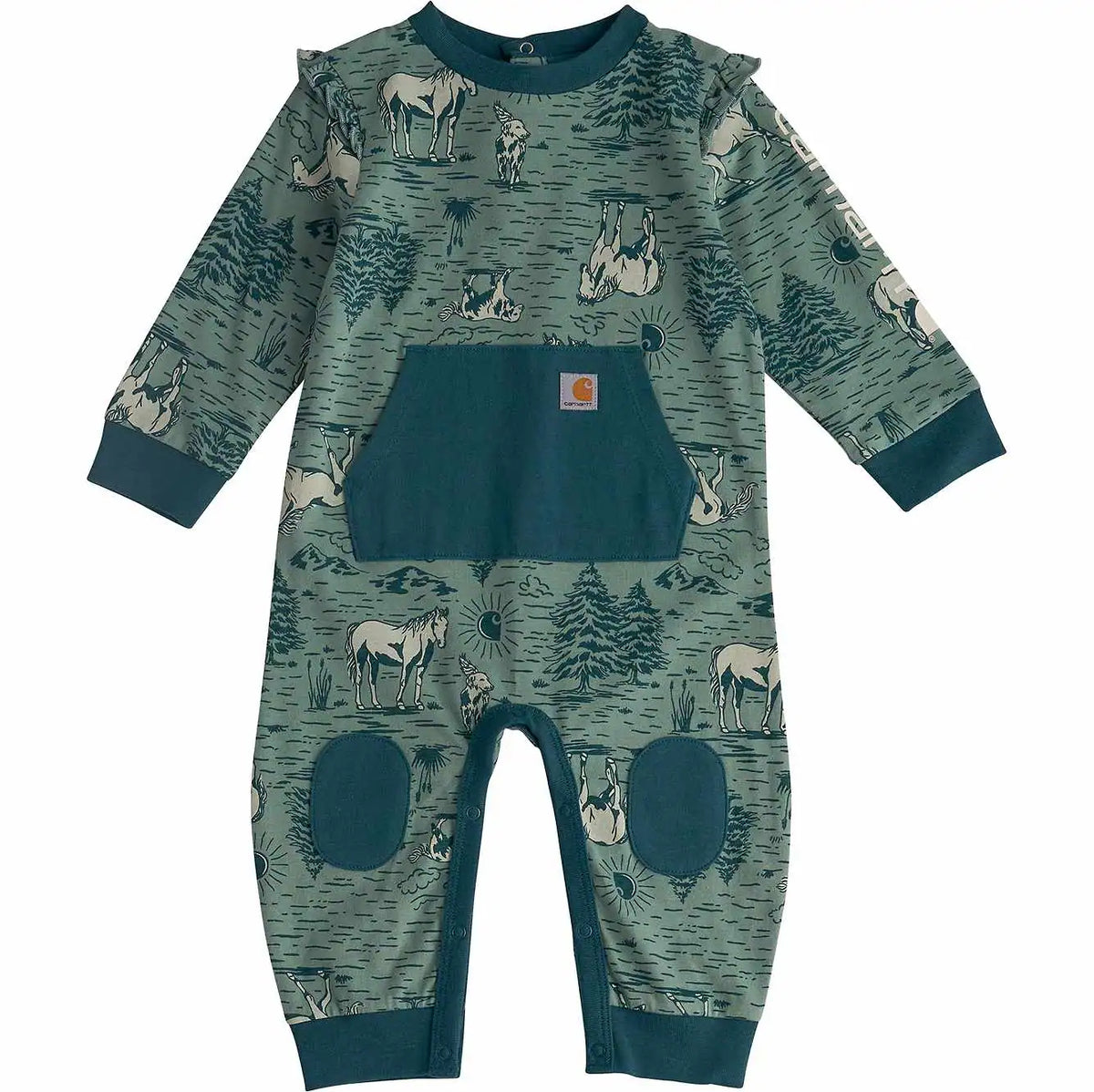 girls' long sleeve printed coverall (baby)