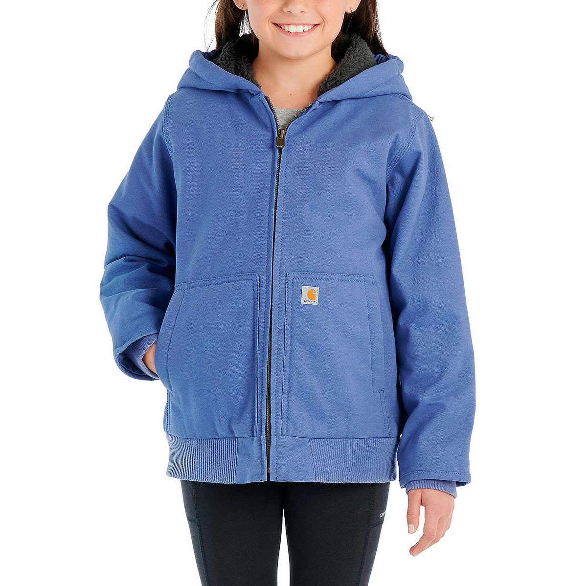 girls' long sleeve active jac flannel sherpa lined (child/youth)