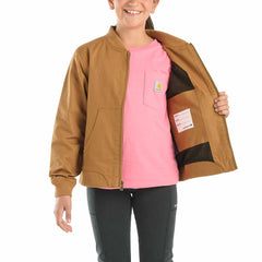 girls' long-sleeve rugged flex® canvas jacket (child/youth)