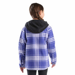girls' long sleeve flannel snap-front hooded shirt jac (child/youth)