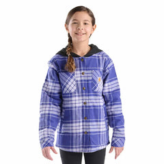 girls' long sleeve flannel snap-front hooded shirt jac (child/youth)