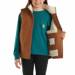 girls' canvas sherpa lined vest (child/youth)