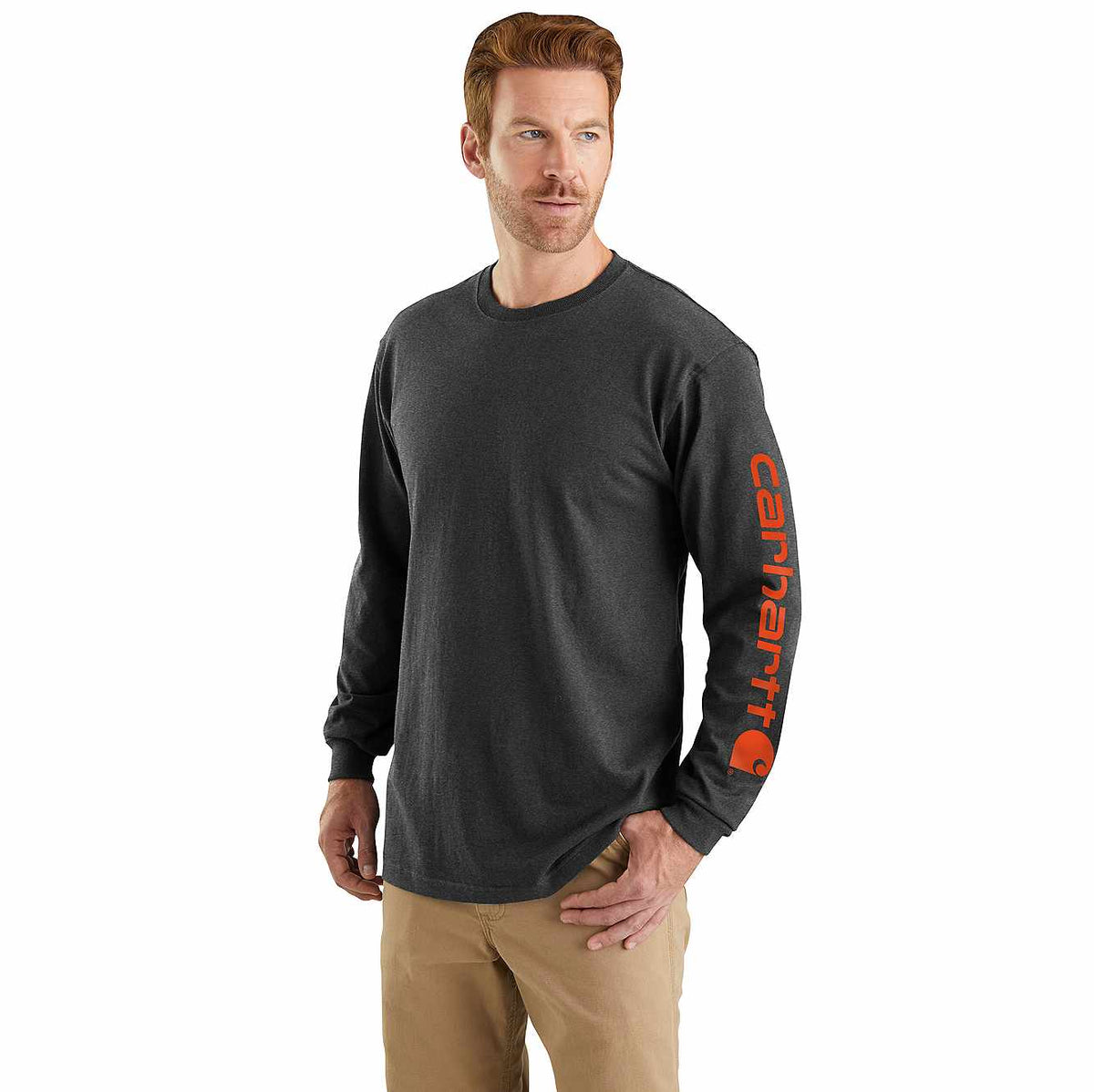 loose fit heavyweight long-sleeve logo sleeve graphic t-shirt