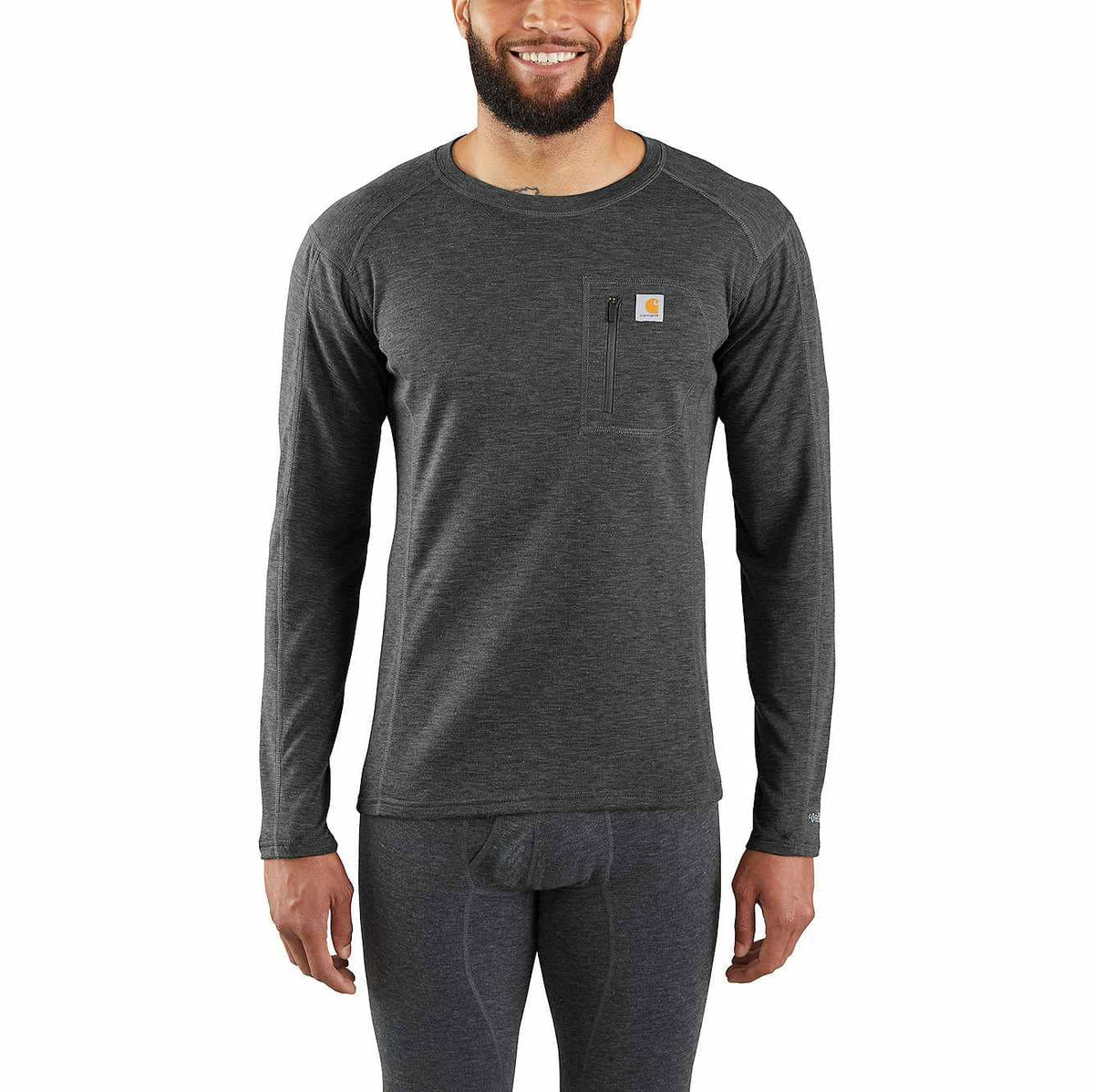 men's base layer thermal shirt - carhartt force® - heavyweight - synthetic-wool blend
