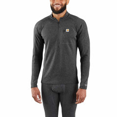 men's base layer quarter-zip thermal top - carhartt force® - midweight - poly-wool