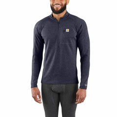 men's base layer quarter-zip thermal top - carhartt force® - midweight - poly-wool