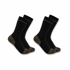 midweight cotton blend steel toe boot sock 2-pack