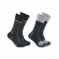 carhartt force® midweight steel toe crew sock 2-pack