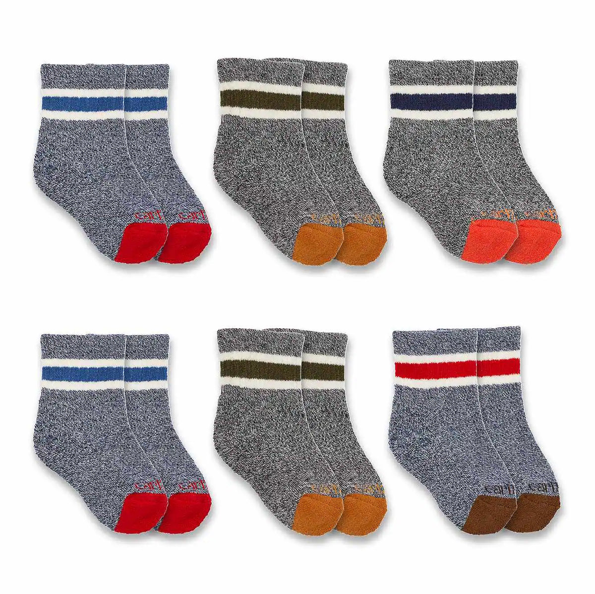 kids' midweight camp crew sock 6 pack