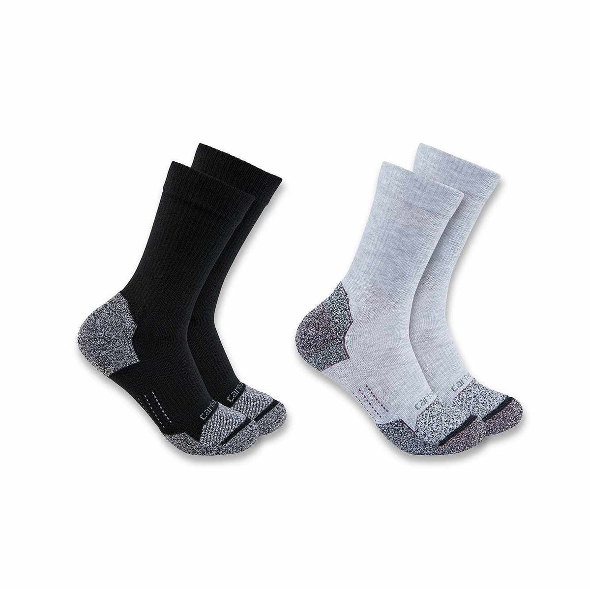 women's carhartt force® midweight synthetic blend crew sock 2 pack