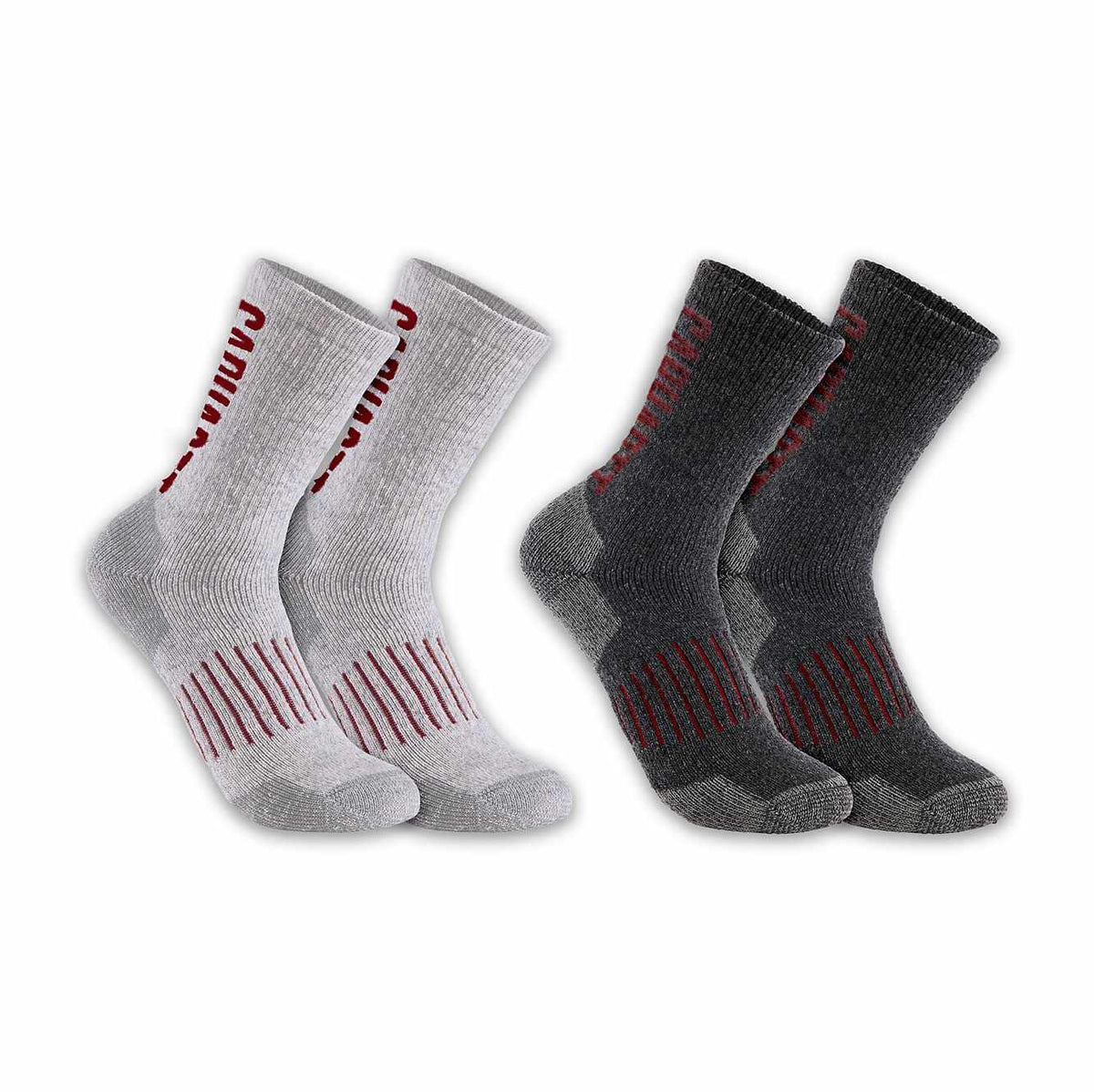 midweight synthetic-wool blend logo crew sock 2-pack