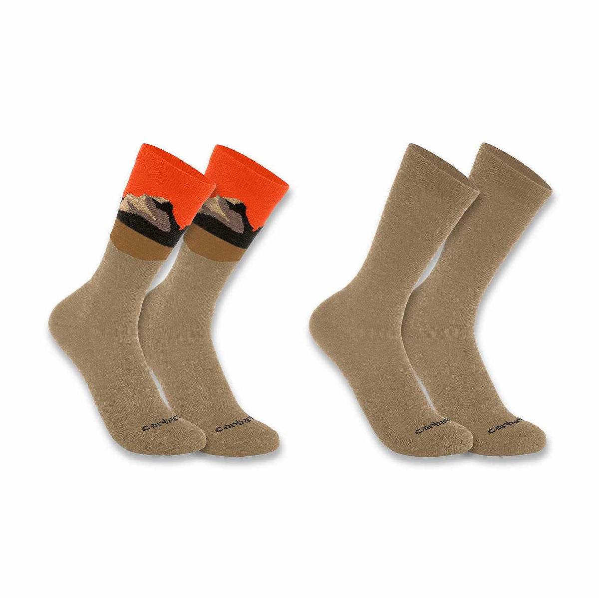 midweight synthetic-wool blend mountain crew sock 2-pack