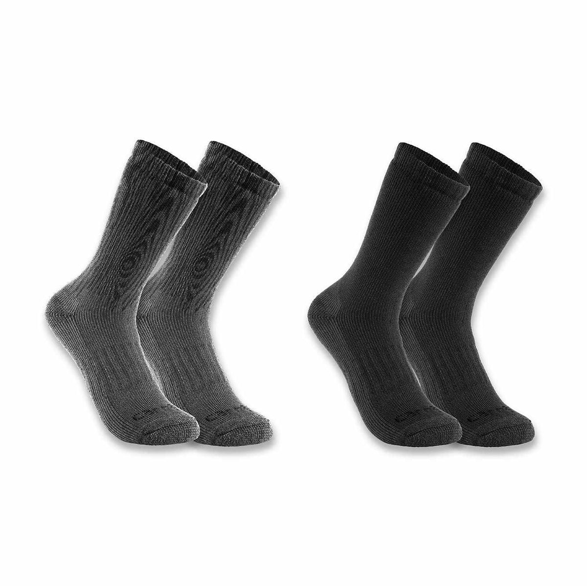 midweight synthetic-wool blend woodgrain crew sock 2-pack