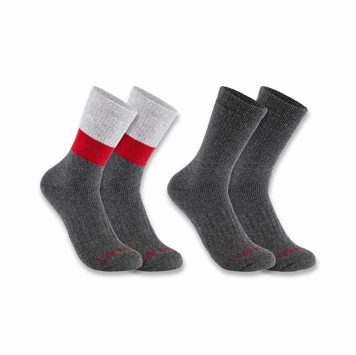 midweight synthetic-wool blend colorblock crew sock 2-pack