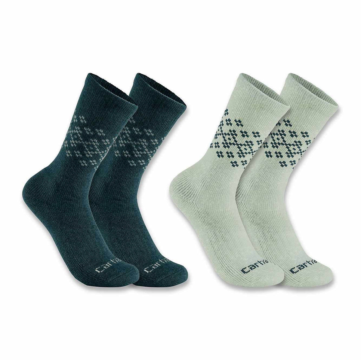 women's midweight synthetic-wool blend fairisle crew sock 2-pack