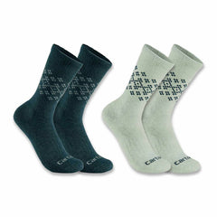 women's midweight synthetic-wool blend fairisle crew sock 2-pack