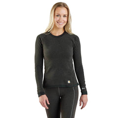 women's carhartt force® heavyweight synthetic wool-blend fleece base layer crewneck top
