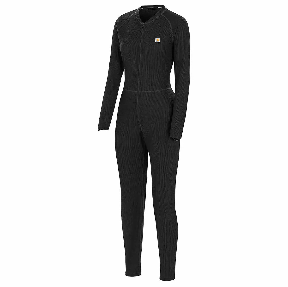 women's midweight cotton blend waffle zip front union suit